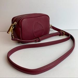 Etienne Aigner NWT LEATHER Adeline Camera Crossbody Bag Antic Cordovan Red Purse
